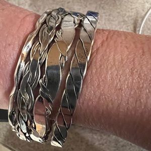 Silver bangle bracelets